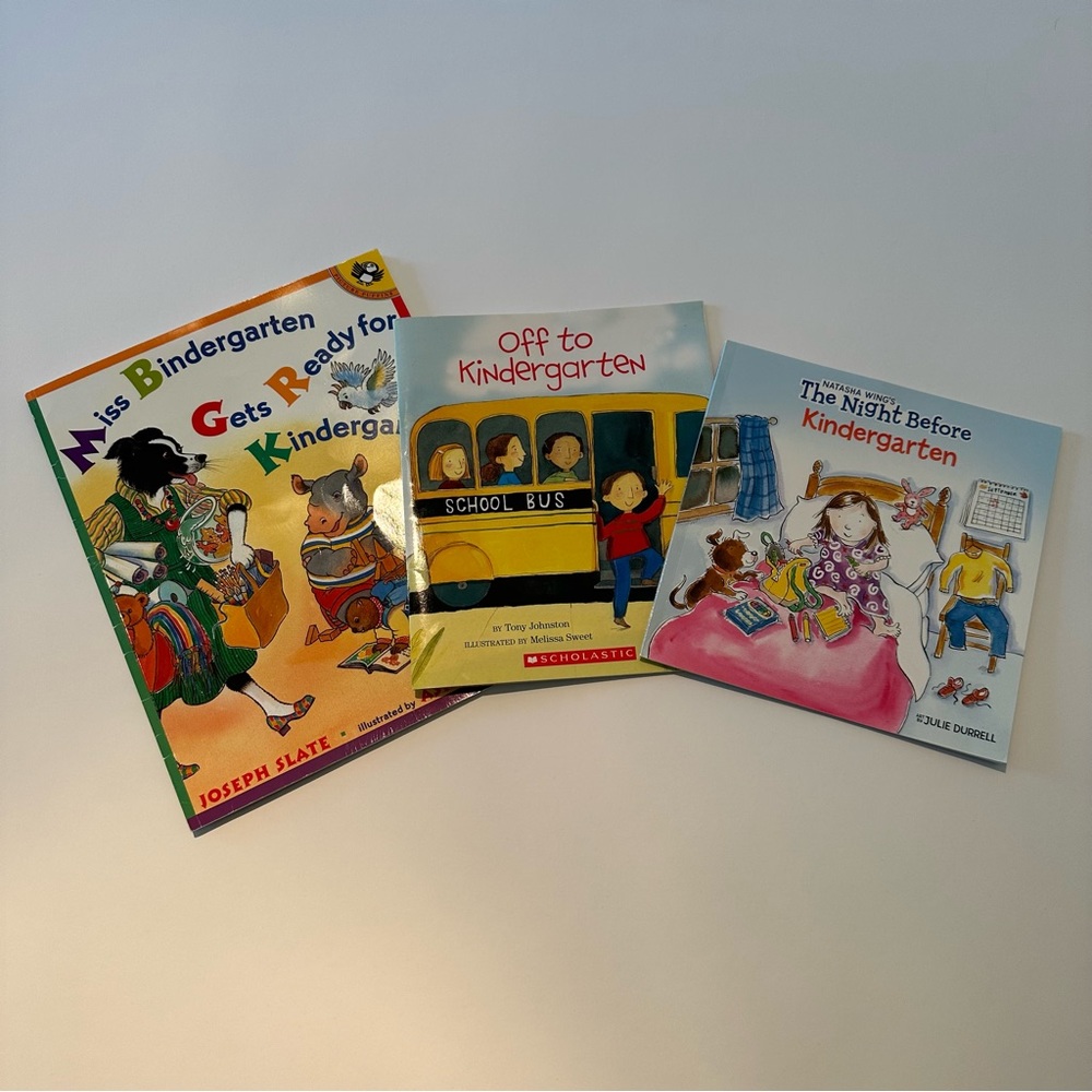 Lot of 3 back to school books. Kindergarten